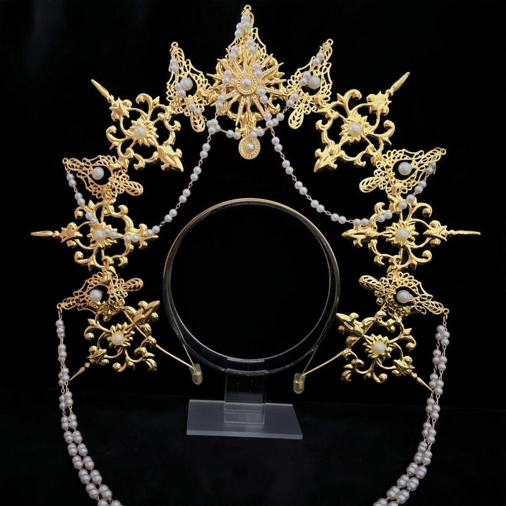 Halloween costume headband party dance party decoration hair accessories gold gorgeous jewelry crown accessories