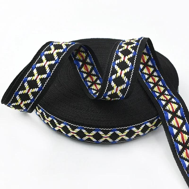 2-20 Meter 20mm Besticktes Jacquard-Band Polyester-Gurtband Spitzenbesatz für Haustierhalsbänder Kleidung DIY Nähzubehör