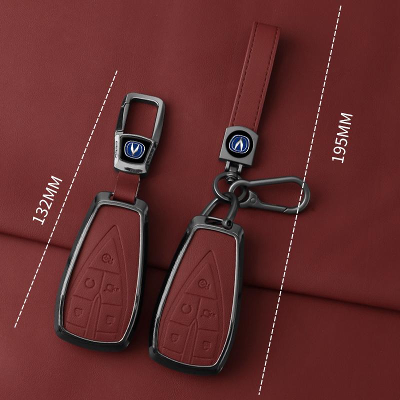 Zinc Alloy Leather Car Key Case For Changan Unit Unik Cs35Plus Cs55 Plus Cs75 Plus Oyama X7 X5 Car Key Case Case