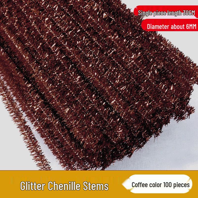 Ten-Color Glitter Chenille Stems: DIY Christmas Crafts and Children's Handicrafts