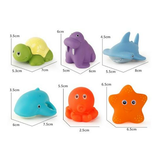 Color-Changing Animal Bath Toy Set: Temperature-Sensitive Water Play with Shark Scoop and Fish Toys
