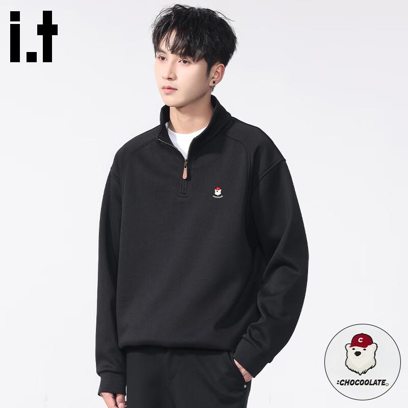 :CHOCOOLATEit Men s Retro Loose Fit Half-Button Pullover Sweatshirt 4XL