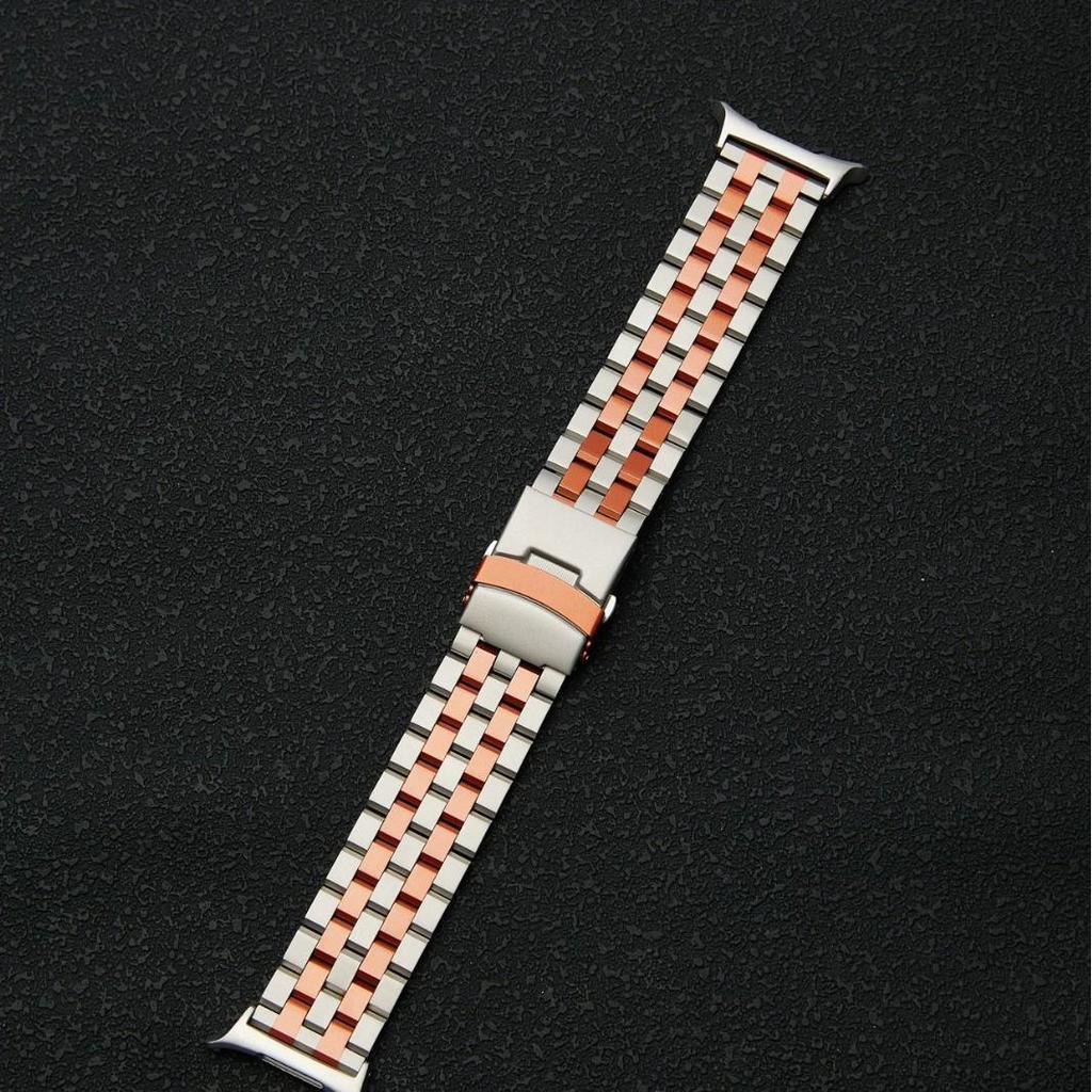 Stainless Steel Tank Band for Samsung Watch 5/7/8 Gen - Men's Link Style