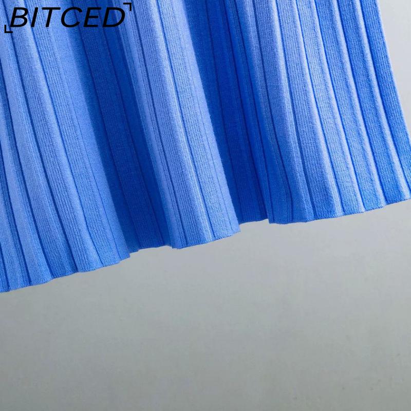 BITCED Women's Autumn Winter Plain Knitted Turtleneck Long Sleeve High Waist Sweater Dress