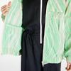 Adidas X Stella McCartney Collaboration High-Contrast Striped Pattern Full Print Stand Collar Work Jacket Women Jacket Green HS0988