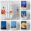 ~O~Home Shower Curtains for Bathroom Waterproof Curtain Fabric Modern Nordic Style Living Room Winter Decoration Merry Christmas