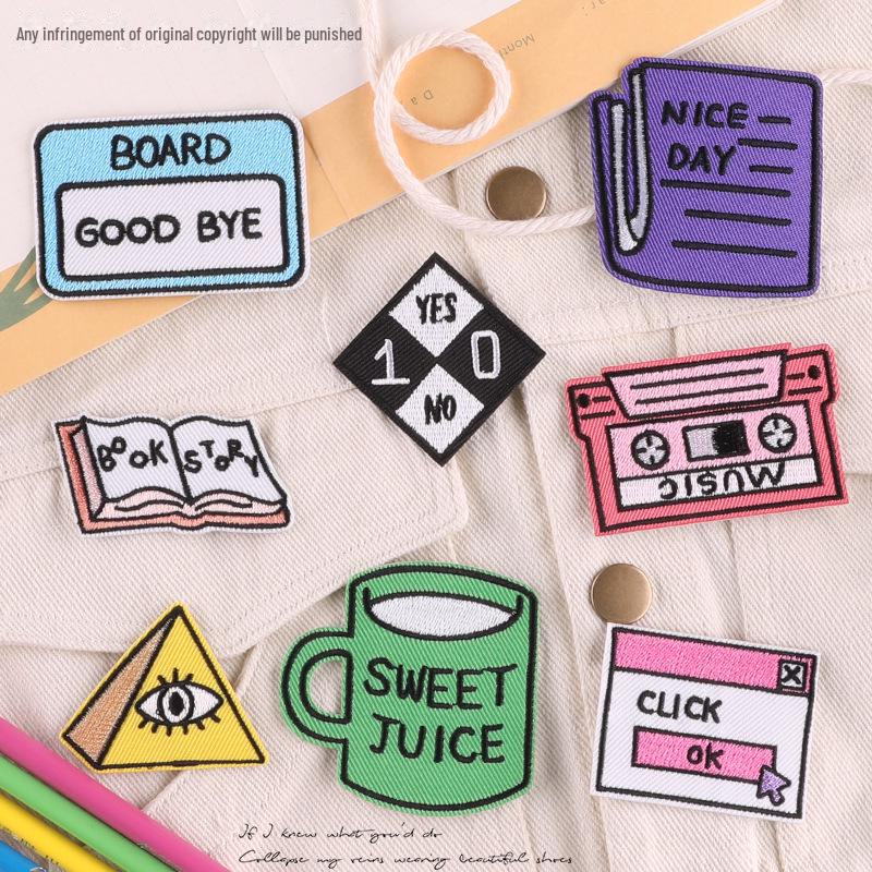 Original Embroidered Letter Badge Patch for Clothing Accessories
