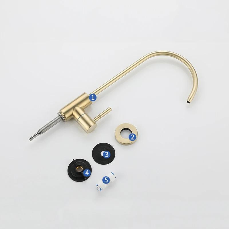 1/4"Mutfak Muslukları Doğrudan İçme Musluğu Su Arıtıcı Musluk Mutfak Lavabosu İçin İçme Suyu Ters Ozmoz Paslanmaz Çelik Musluk