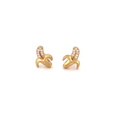 Goldene Bananen-Ohrstecker – handgefertigtes massives 925er Sterlingsilber mit Vergoldung, Schmuck als Geschenk für Frauen