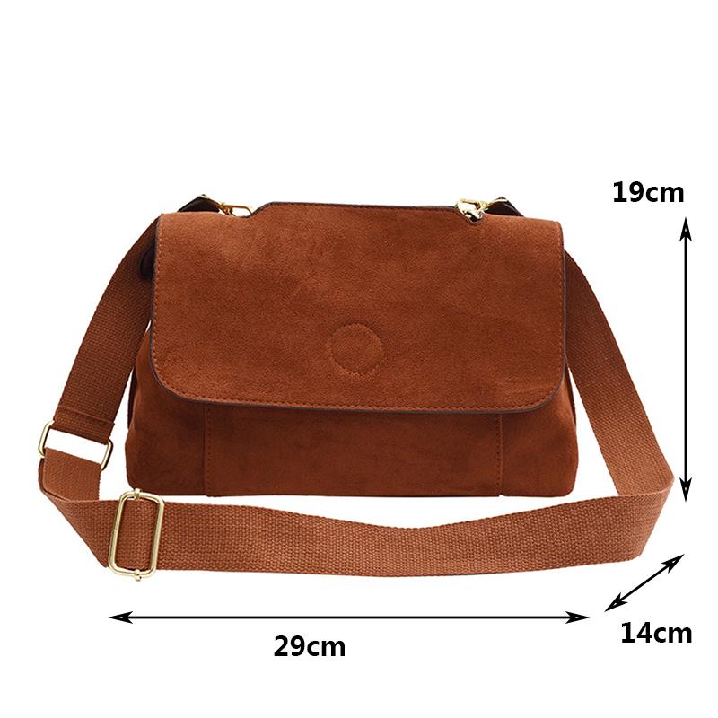 Yogodlns Winter Frosted Leather Shoulder Bag Female Flap Crossbody Bag Retro Messenger Bag Large Capacity Satchel Handbag