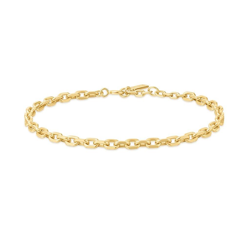 Gold Medium Chain 925 Silver Bracelet B062-03G