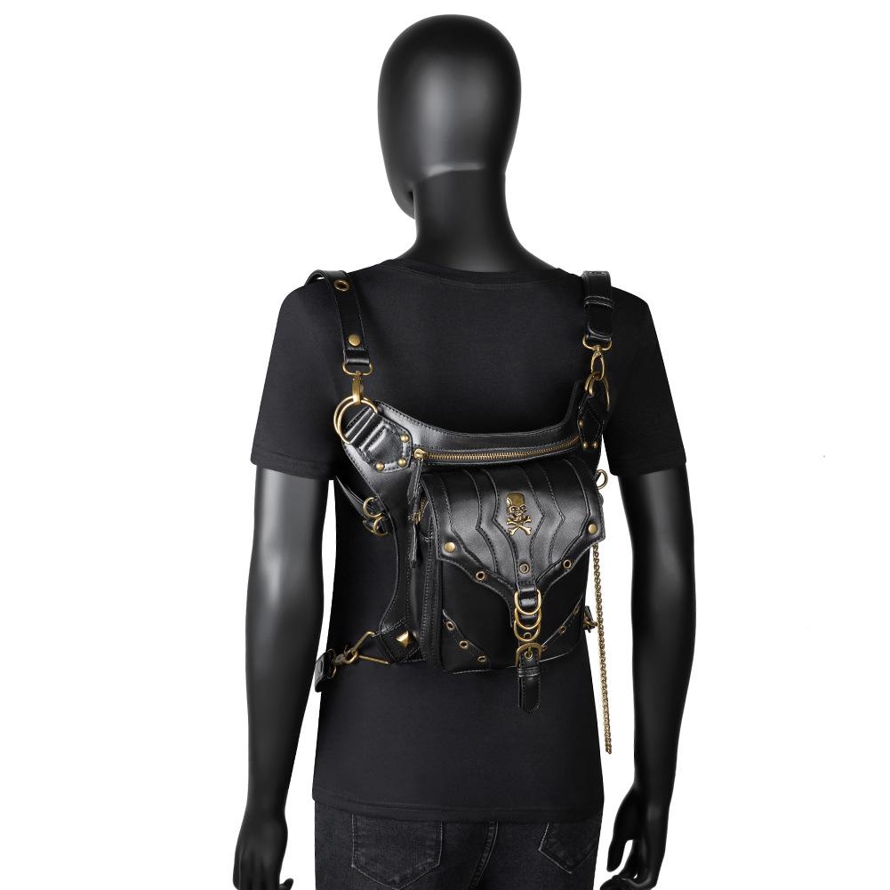 2024 Trendy Women's Black PU Chain Crossbody Shoulder Bag - Small Outdoor Waist Bag