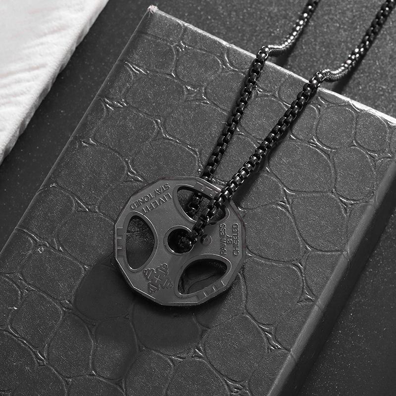 Accesorios Deportivos de Fitness para Hombre Mancuernas de Moda Accesorios de Hip-hop para Hombre Collar con Colgante