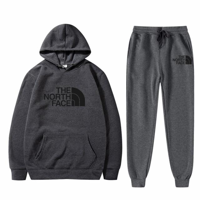 Ensemble 2 Pièces Homme Sweat à Capuche + Pantalon Doublé Polaire - Survêtement Graphique Décontracté Pour Automne/hiver - 2