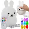 Silicone Night Light for Children Soft Rabbit Colorful RGB LED USB Remote Control