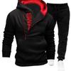 New Batch of New Style Pullover Side Zipper Contrasting Color Hooded Men's Velvet Sweatshirt Suit