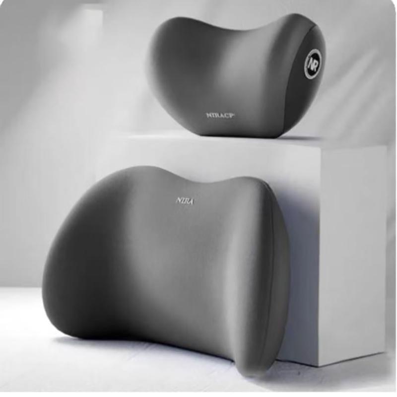 Memory Foam Car Pillow Set Orthopedic Lumbar Support Neck Cushion for Long Drives Arctic Proof Seat Pad Universal Auto Accessories