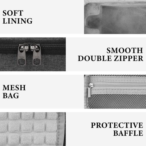 Geekria Creator's Microphone Case Compatible with Hollyland Lark M2S and Lark MAX 2, Hard Shell Microphone Carrying Case, Travel Protective Bag with C