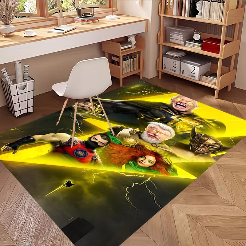 Black Adam Print Rug, Washable Floor Carpet, For Entryway Dorm Laundry Room Office Study, Home Decor Birthday Christmas Gift