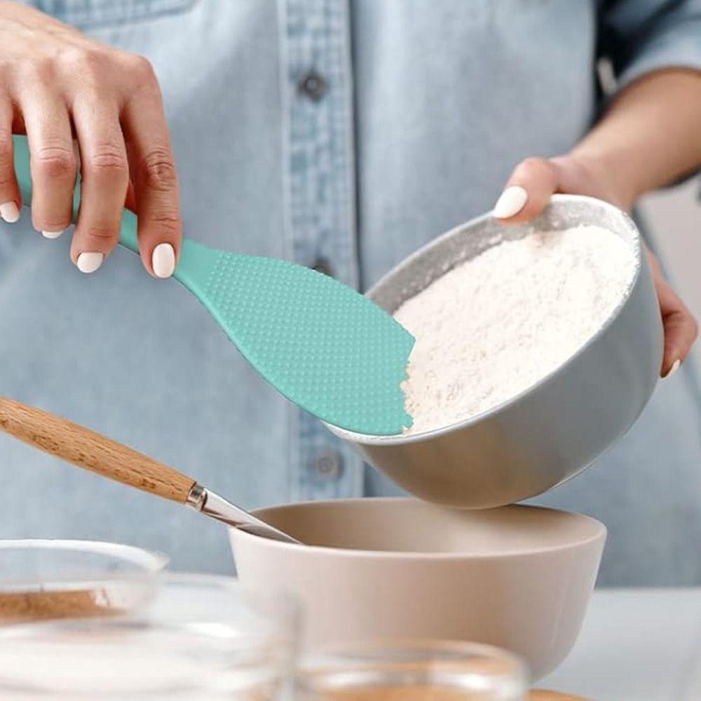 Non-stick Vertical Rice Spoon Silicone Standing Rice Paddle Rice Serving Spoon  Kitchen Gadget
