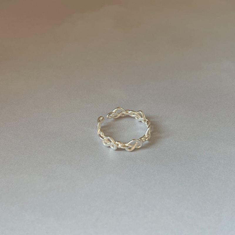 Hollow Twist Heart Knot Adjustable Ring – Women s Fashionable Stacking Ring for Index Finger Adjustable Open