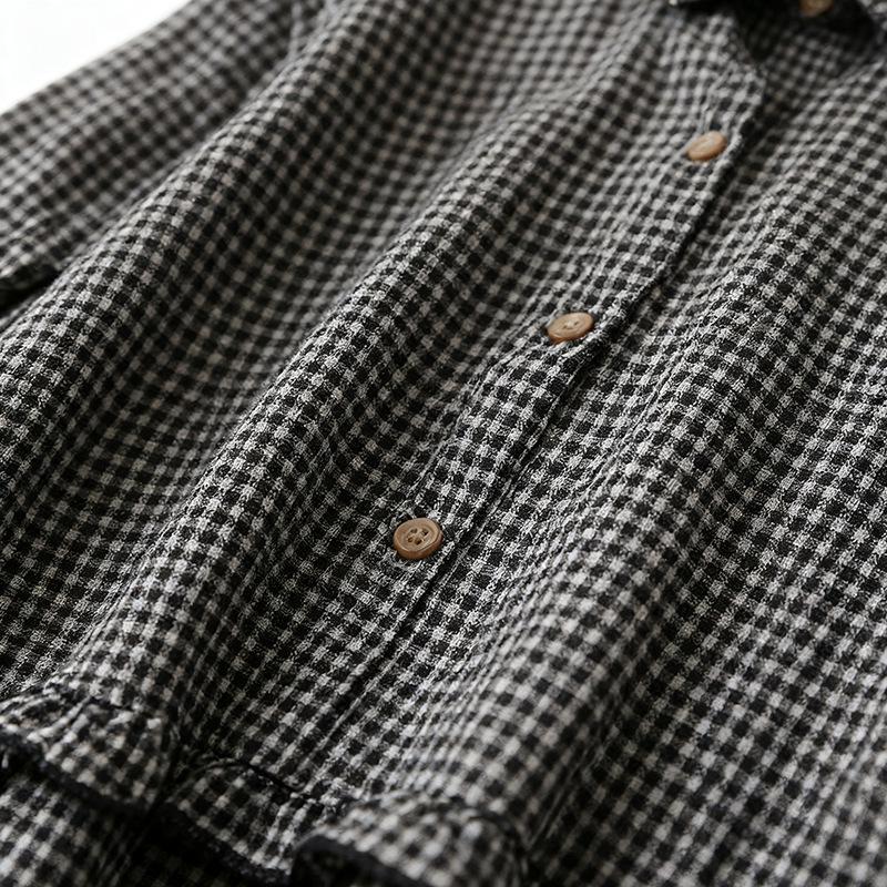 2026 Spring Plaid Long Sleeve Slimming Plus Size Women's Casual Shirt Jacket