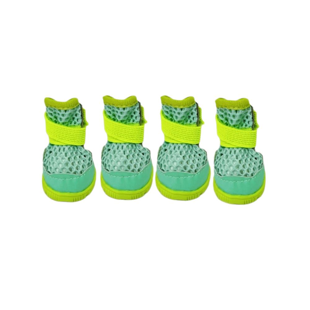 4pcs/set Breathable Anti-Slip Dog Boots Wear-Resistant Dog Paw Protectors  Night-time Walking