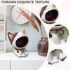 Resin Lucky Cat Statue Sculpture Table Decoration Fortune Cat Miniature Figurine Storage Box Modern Living Room Desk Home Decor