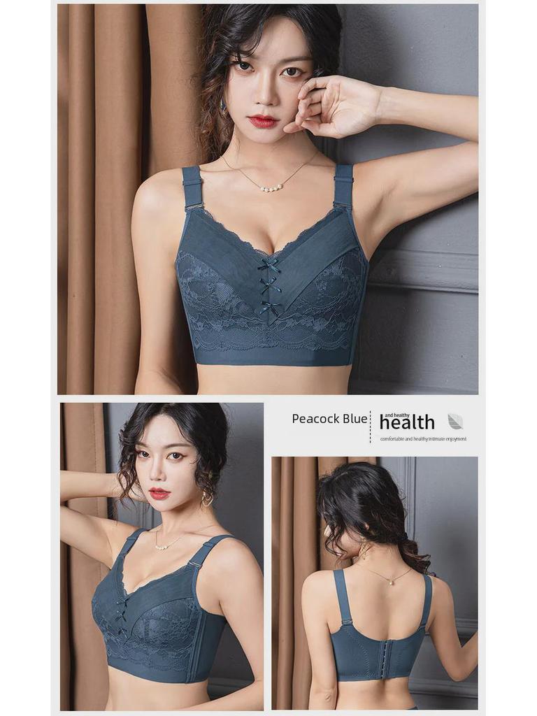 Duży Czerwony Regulowany Biustonosz Pełnokielichkowy dla Kobiet Plus Size z Wieloguzikowym Designem