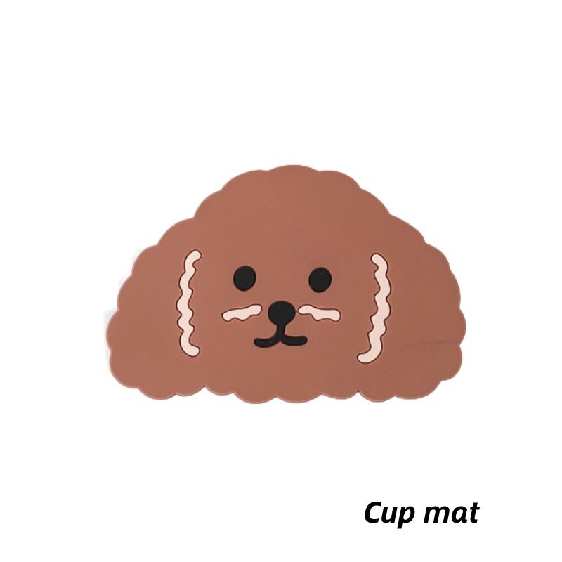 

Adiabatic Cartoon 1pcs Silicon Heat Insulated Mat Drink Coffee Cup Pad Coasters Dog