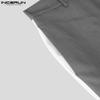 INCERUN Men Pants Casual Zip-up Waist Patchwork Long Trousers