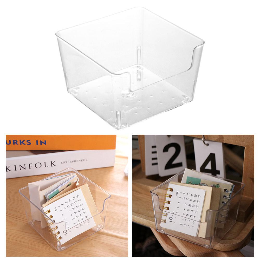 Chic Acrylic Note Holder Transparent Desk Organizer INS Clear Note Box  Office