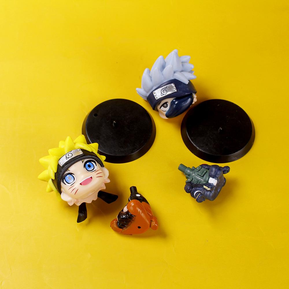 Mini Anime Figur Uzumaki Kakashi Uchiha Sasuke Itachi Kawaii Spielzeug Q Figural Auto Dekoration PVC Modell Geschenk