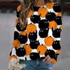 2024 Autumn/Winter Halloween Shoulder  Fashion Women's Long Sleeve T-shirt Hot Trendy Fashion Top