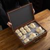 Dunhuang merchandise beige Ru kiln kung fu tea set, a complete set of gift boxes, light luxury, high-end home business gifts