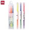 Deli Dual-Tip Two-Color Highlighter Set