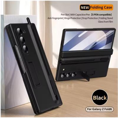 Original Hign Quality Hinge Case For Samsung Galaxy Z Fold 7 6 5 4 3 Touch Pen + Tempered Glass Film Protect Fold Kickstand Case