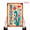 Bohemian Peace Garden Metal Sign  Vintage Floral Wall Art with Colorful Flowers  Butterflies Durable Iron OutdoorIndoor De