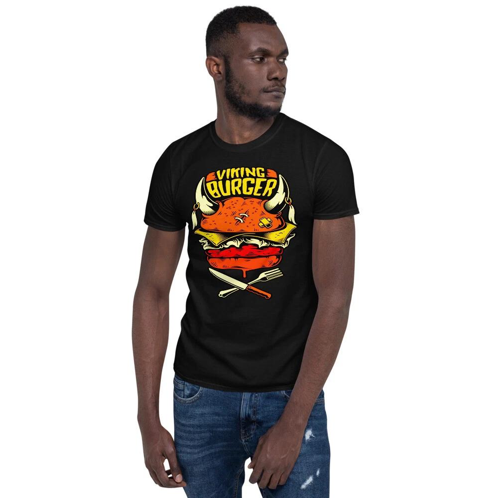 viking burger love fast food awesome graphic Short-Sleeve Unisex T-Shirt 2XL