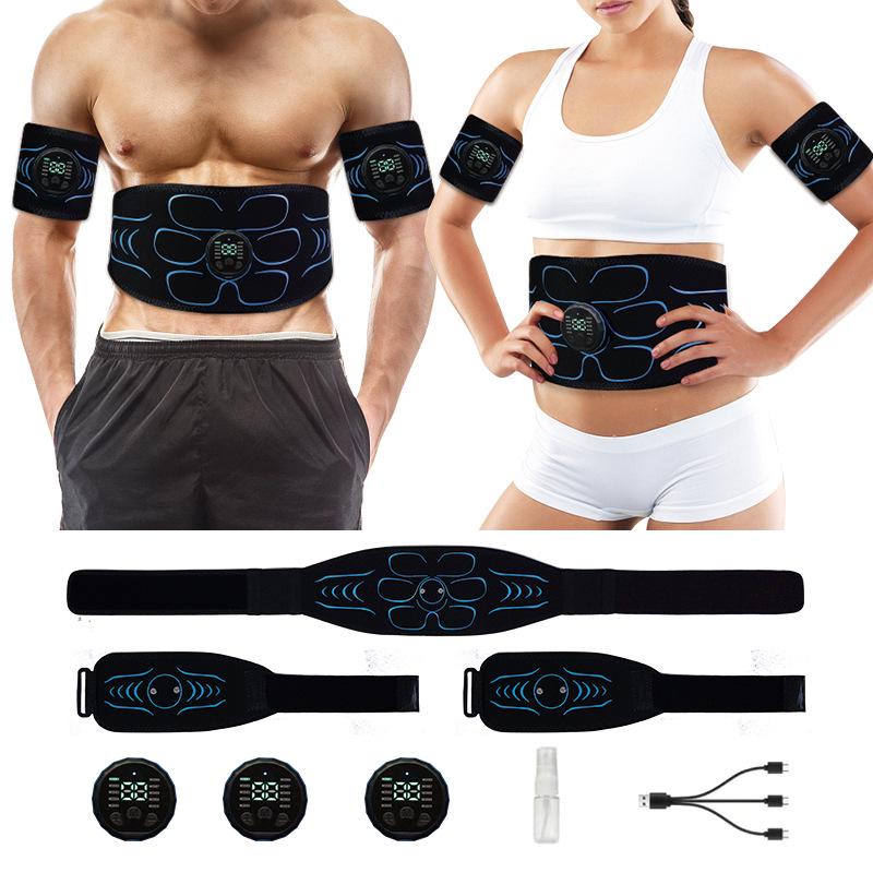 EMS Fitness Muscle Patch: Silicone Pulse Belt for Abdominal, Arm, and Leg Massage