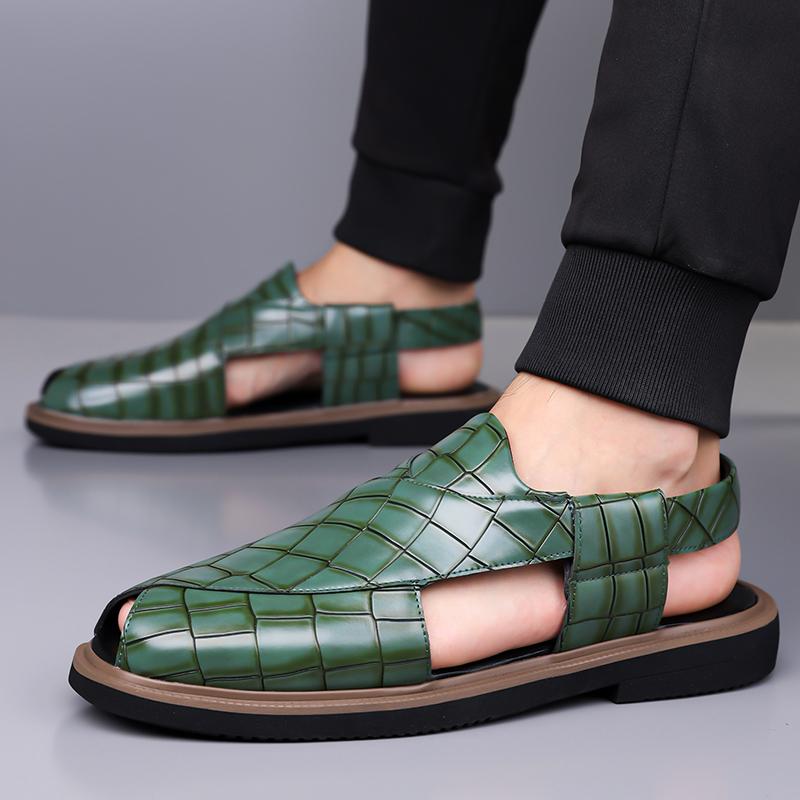 Men’s Sandals Mary Jane Dancing Shoes Dress Wingtip Wedding Stylish Formal Leather Prom Blazers Shoes Over Sized