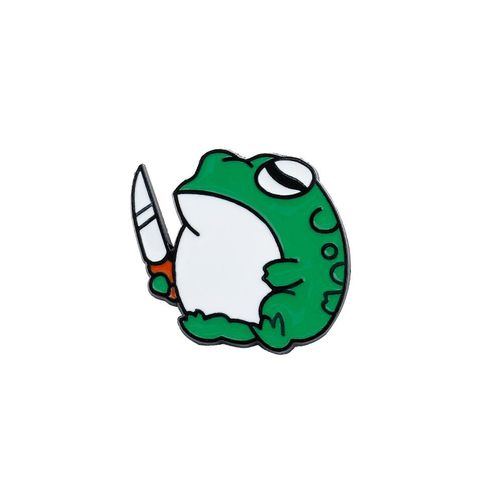 Cute creative personality small animal metal badge cat rabbit penguin frog dinosaur trick or treat goose accessories