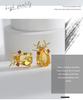 E0532 Christmas Reindeer Zircon Stud Earrings, Women's Gold-Plated Copper, European and American Festive Style.