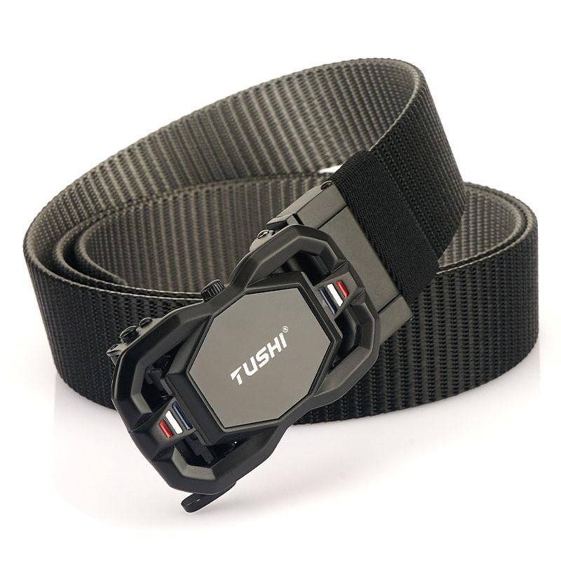 3.5 Thick Double-sided Color Nylon Belt All-matching Casual Outdoor Pants Rotating Automatic Buckle 120cm