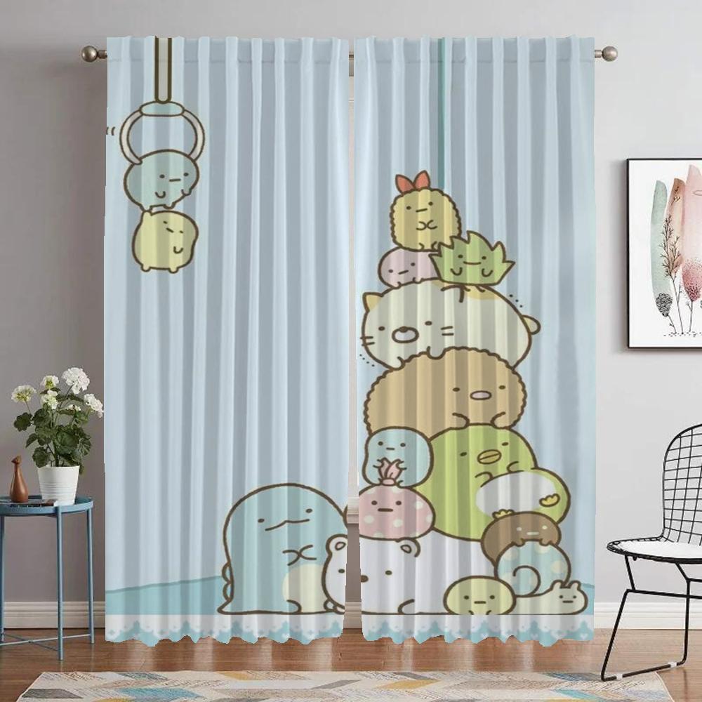 Curtains for Living Room Curtain for Room 2 Panel Sumikko Gurashi Halloween Decoration Home Interior Curtains Partition Shades