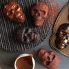 Bronze Color Skull Baking Cake Mold 6 Grids Baking Pan Bakeware Halloween Skull Cake Pan  Halloween