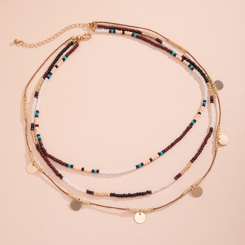 GemChic Donna Nuovo Vintage Lega Perline Collana Set Catena Etnica Cool Hip Hop Moda Compleanno Natale Gioielli Regalo