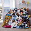 Cartoon Dogs Print Flannel Throw Blanket - Reversible All-Season Soft Polyester, Ideal Gift