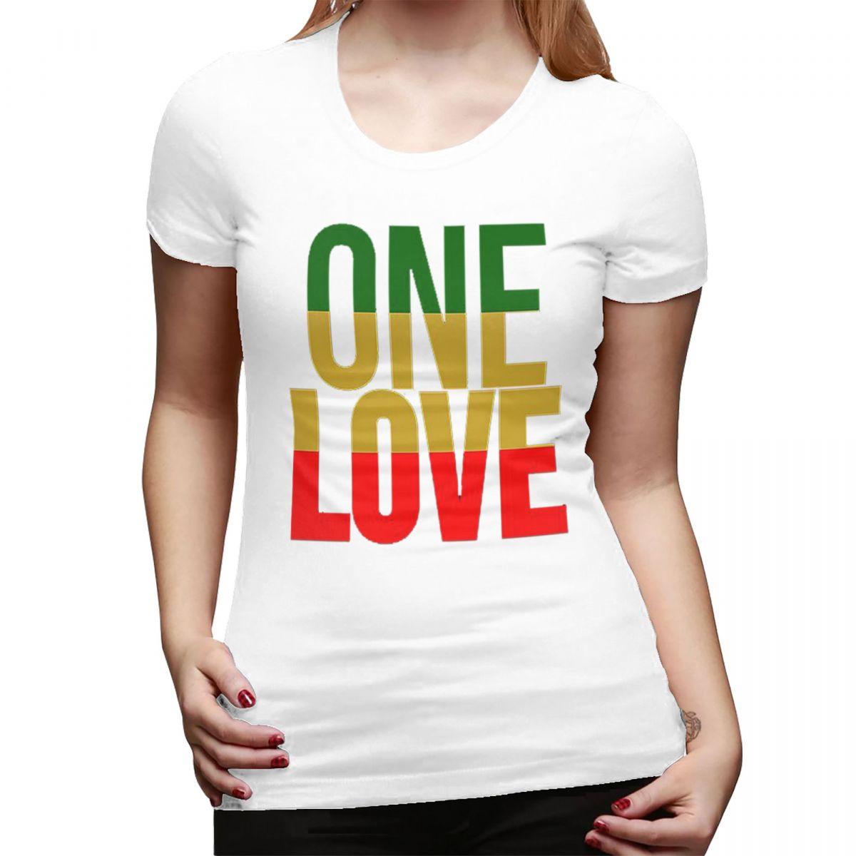 

Harajuku Vintage Style Arts Bob Marley One Love TShirt for Women ONeck Streetwear T Shirts Womens Short Sleeve Clothes Tops S