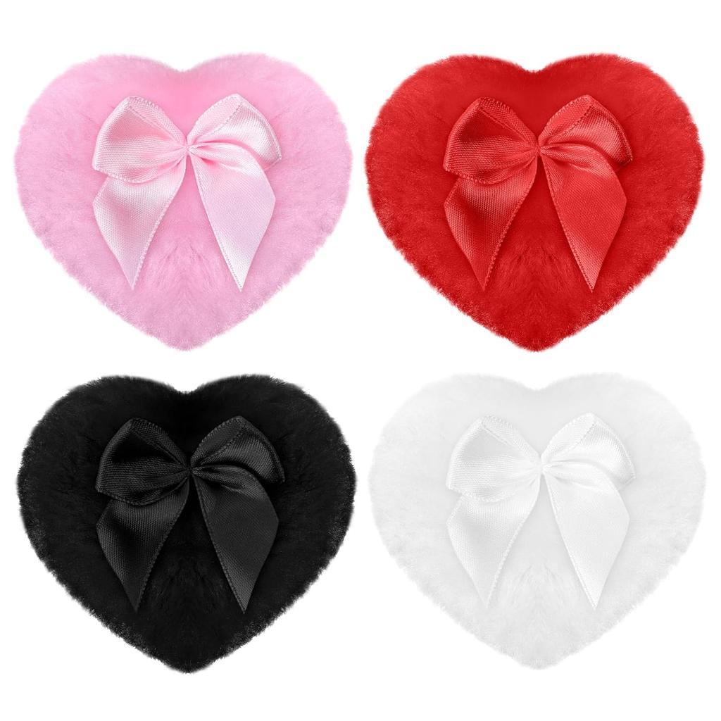 4 Pcs Dusting Powder Puff,Heart Body Powder Puff,Soft Powders Puffs for Body Powders,Washable Reusable for Wet Dry Makeup Tool for Baby & Kid & Adult